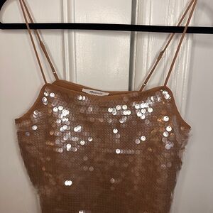 Madewell Tan Sequin Camisole
